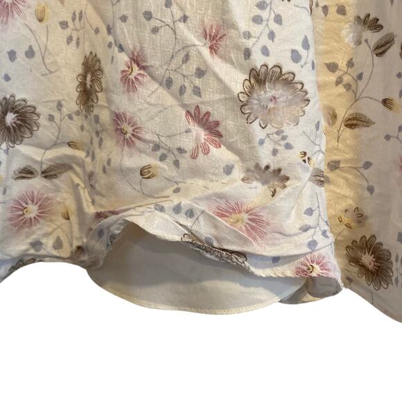 Vintage White Purple Floral Drop Waist Knee Length Kimono Silk Dress Size Medium - Picture 10 of 16